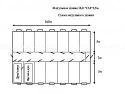 Модульное здание 16,8 *12,0*2,5м. в Выселках